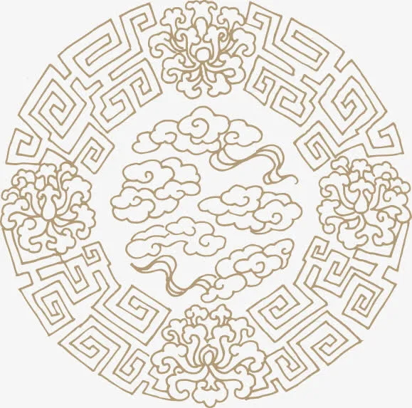 圆形古典花纹免抠