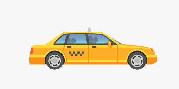 卡通黄色出租车免抠