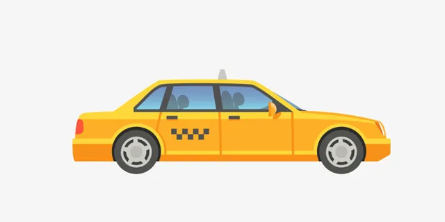 卡通黄色出租车免抠