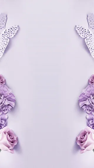 紫色小花文艺邀请函背景素材高清