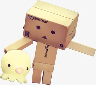 纸盒人和小章鱼免抠