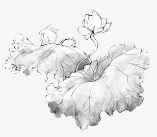 创意高清手绘水墨风格花卉免抠