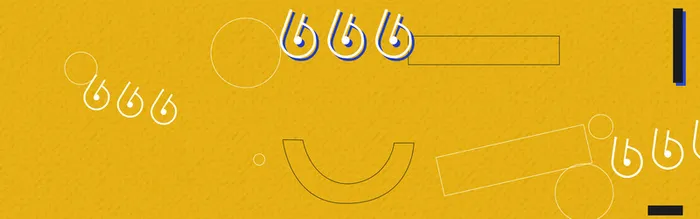 黄色简约扁平几何666banner背景高清