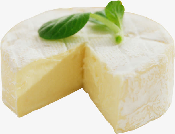 高清白色蛋糕绿叶装饰免抠