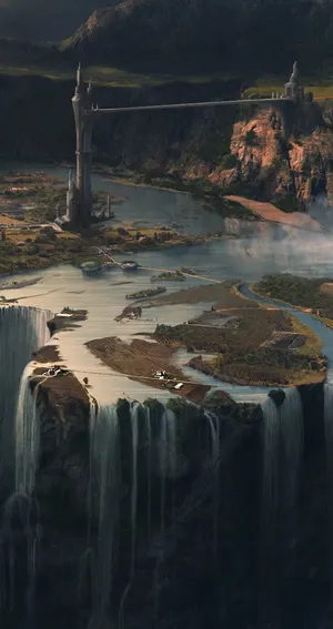 瀑布样式桌面壁纸免抠