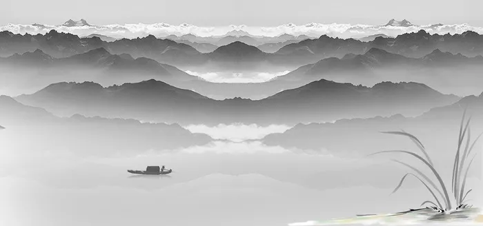 水墨群山海报banner高清