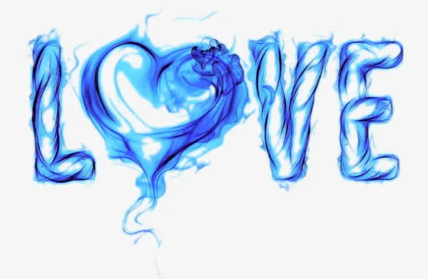蓝色火焰LOVE免抠