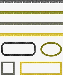 中式花纹圆与方免抠