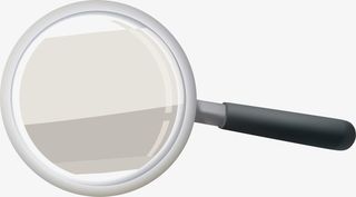 灰色卡通放大镜免抠