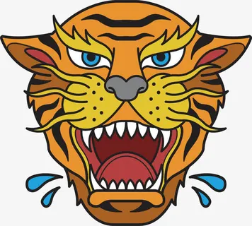 张开大嘴的老虎免抠