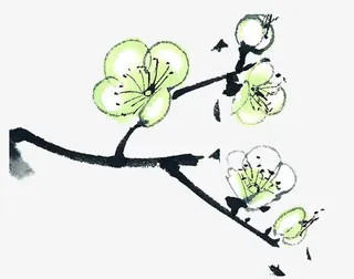 中国风画梅免抠