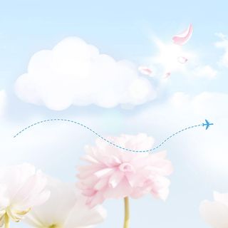 蓝色小清新手绘主图背景素材高清