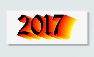 红色2017年装饰字体设计免抠