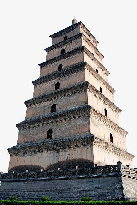 西安景区大雁塔免抠