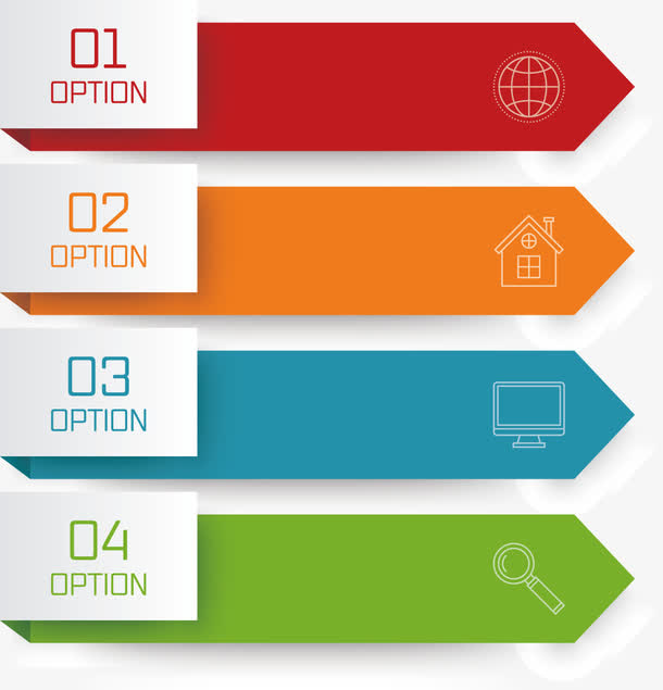 矢量创意设计横向箭头目录图免抠标签元素