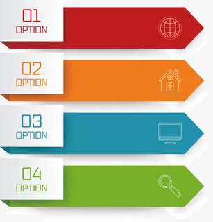 矢量创意设计横向箭头目录图免抠标签元素