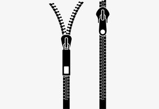 黑色卡通拉链设计素材免抠