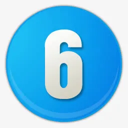 天蓝色的数字序号6图标免抠