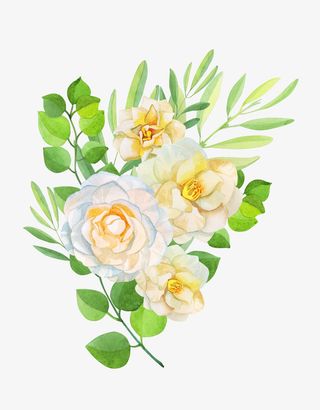 文艺清新花草海报设计装饰免抠