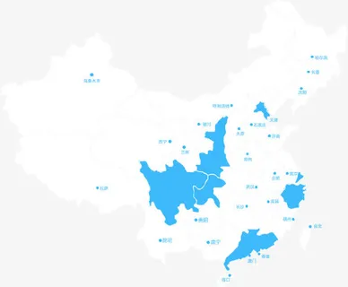 卡通手绘地区地图免抠