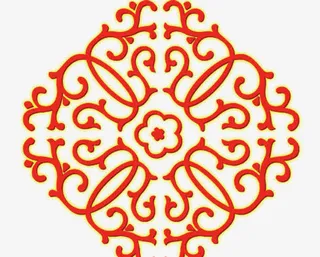 红色的花纹免抠