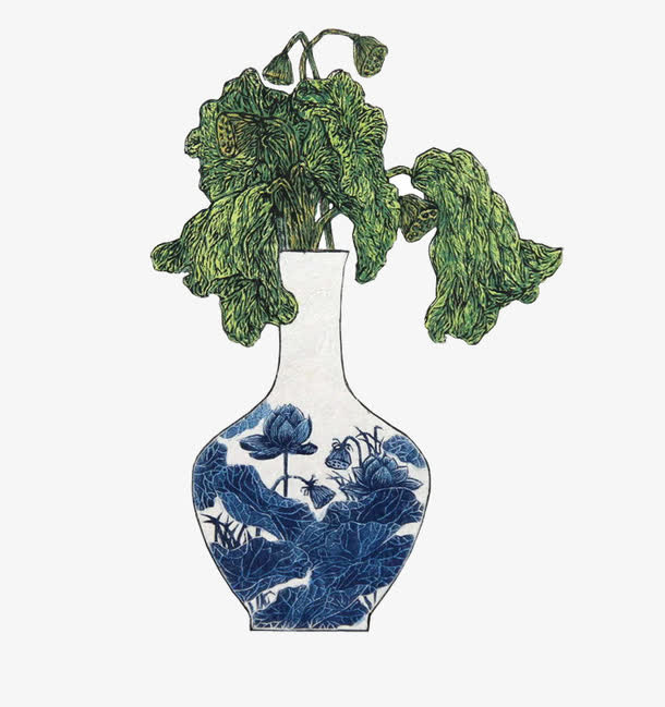 中国风花瓶免抠