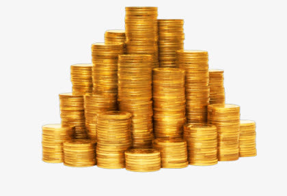 高清摄影金色质感金币免抠