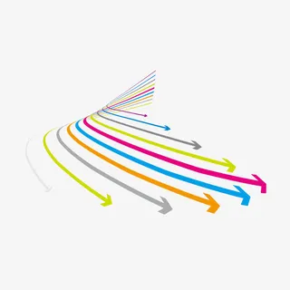彩色的弯曲的箭头免抠