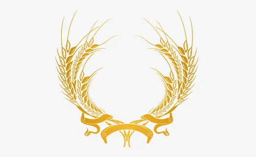 对称金色麦穗png矢量免抠