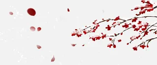 腊梅文艺花瓣简约灰色banner高清