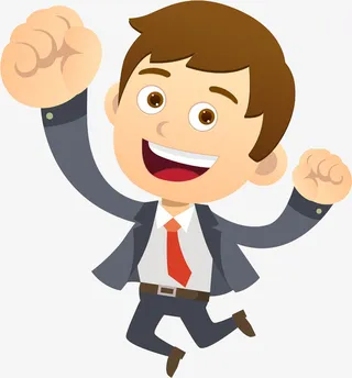 卡通胜利姿势的男人免抠图免抠