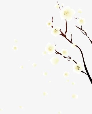 矢量手绘花枝免抠