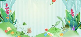 春天手绘文艺纹理小清新花瓣绿banner高清