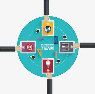 矢量团队合作元素免抠