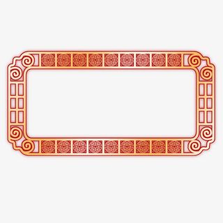 红色新年立体边框免抠