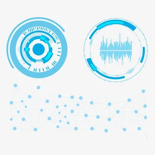 蓝色科技感数据图免抠
