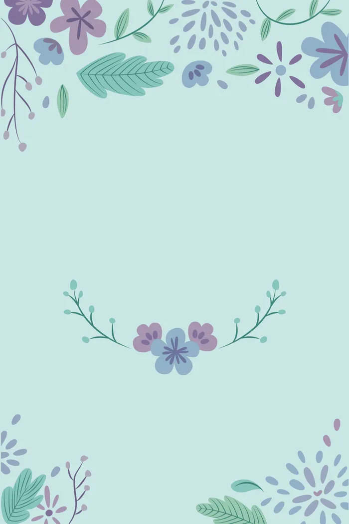 女生节蓝色手绘春季上新花卉背景高清