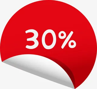 红色圆形喜庆折扣贴纸免抠