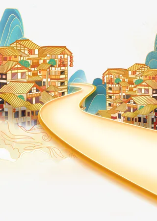 国潮手绘插画中国风素材免抠