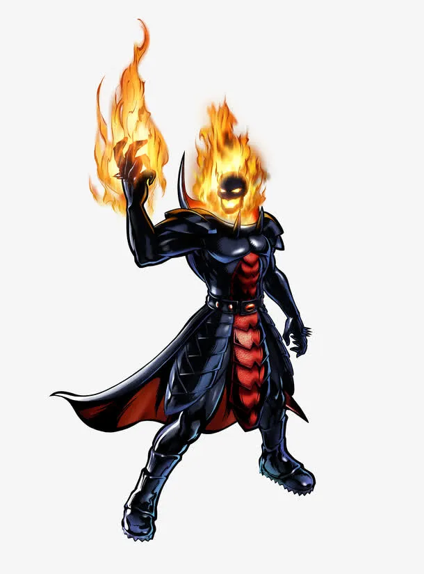 手绘火焰恶魔动漫角色免抠