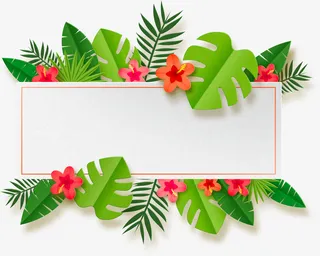 夏季绿色树叶海报装饰免抠