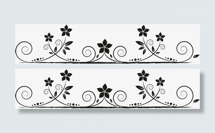 黑色花纹分割线装饰免抠