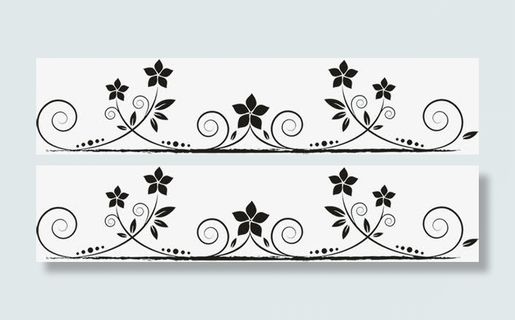 黑色花纹分割线装饰免抠