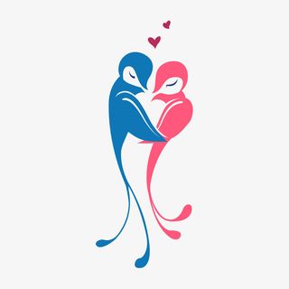 七夕节 爱情鸟免抠