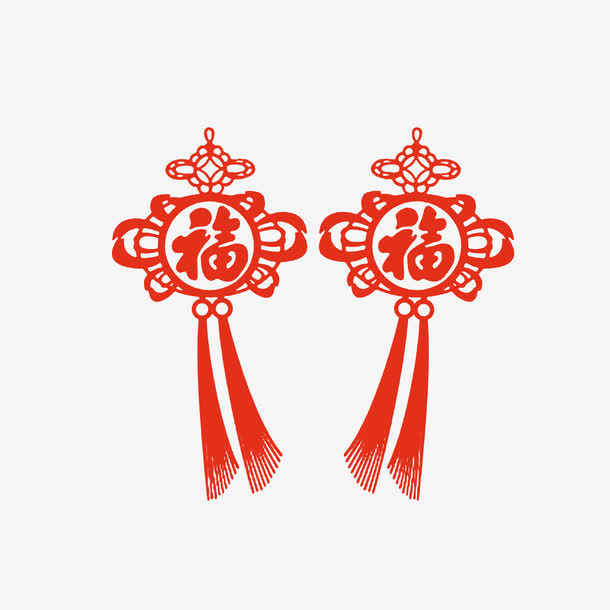 福字中国结挂件免抠