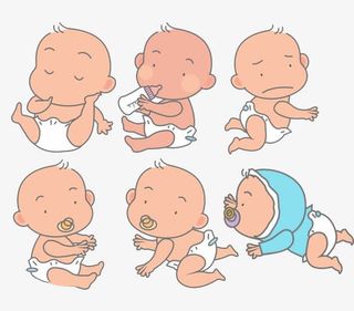 多个宝宝喝奶图片素材免抠