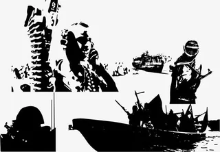 战争剪影矢量免抠