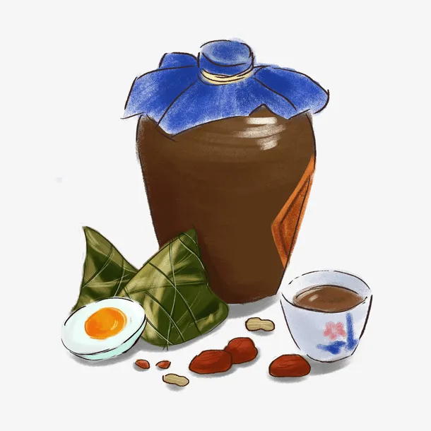国潮风端午节雄黄酒免抠