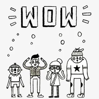 手绘插画和朋友在一起wow免抠