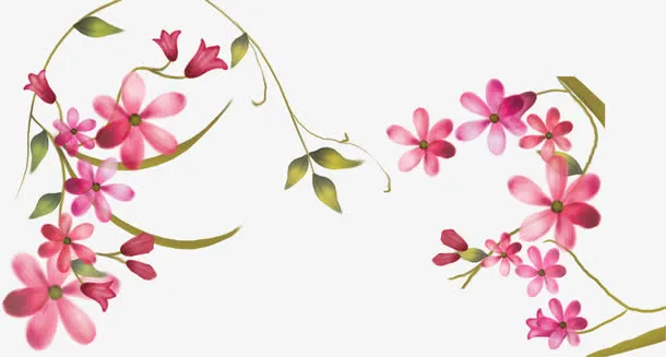 粉色手绘创意节日花朵免抠